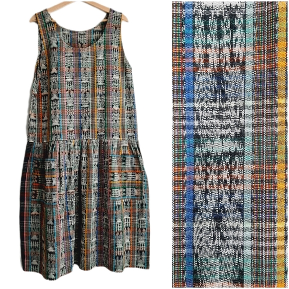 Hand Crafted Dresses & Skirts - 🍒 Handmade Sleeveless Drop Waist Scoop Neck Pullover Midi Dress Sz L